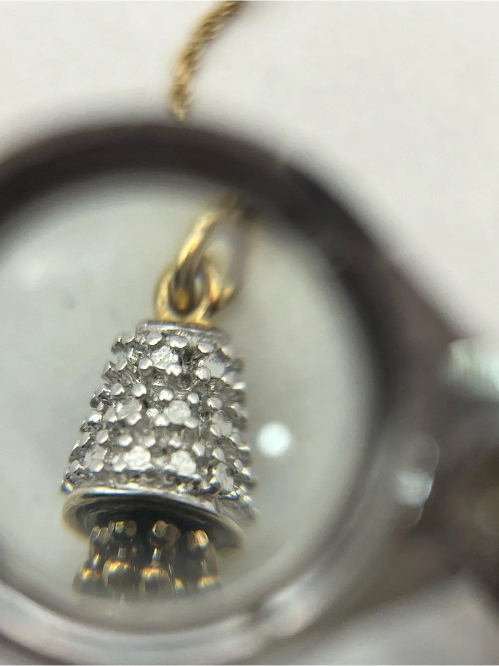 Lariat tassel necklace gold over sterling silver CZ chain